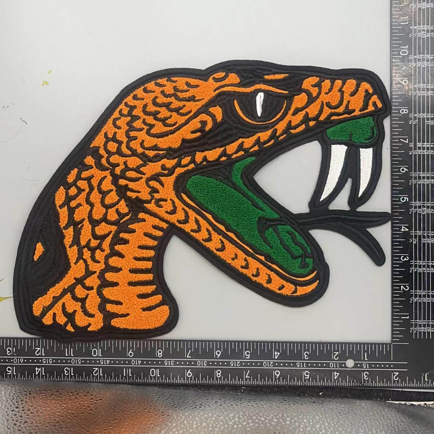 Oversized Rattler Iron-on Patch (Chenille) 10’’x9’’