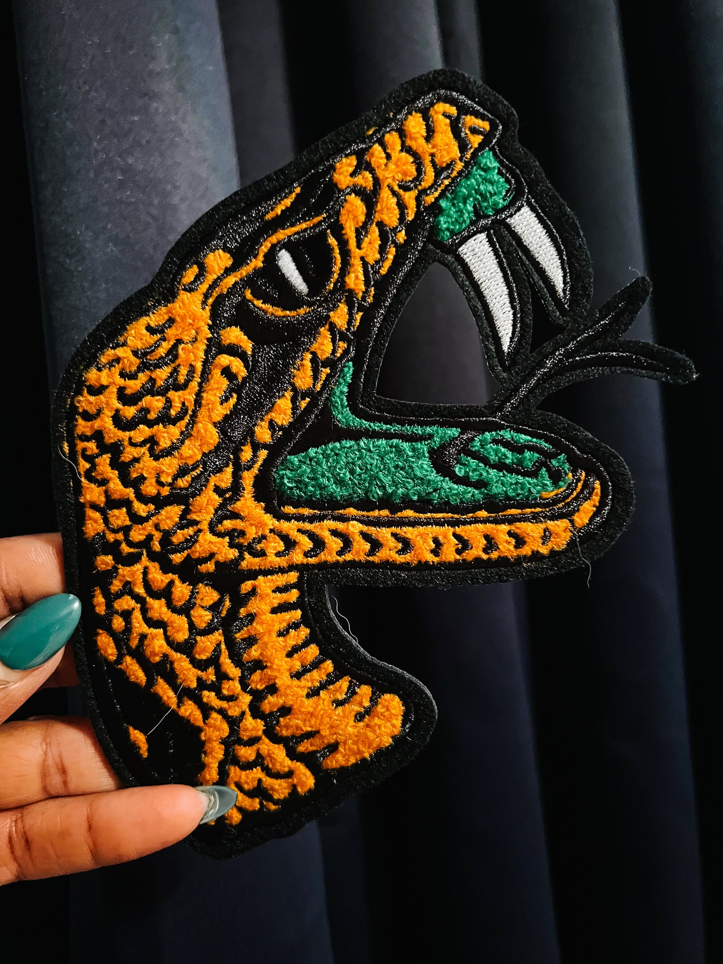 FAMU Rattler Head (Chenille) 5”x4”