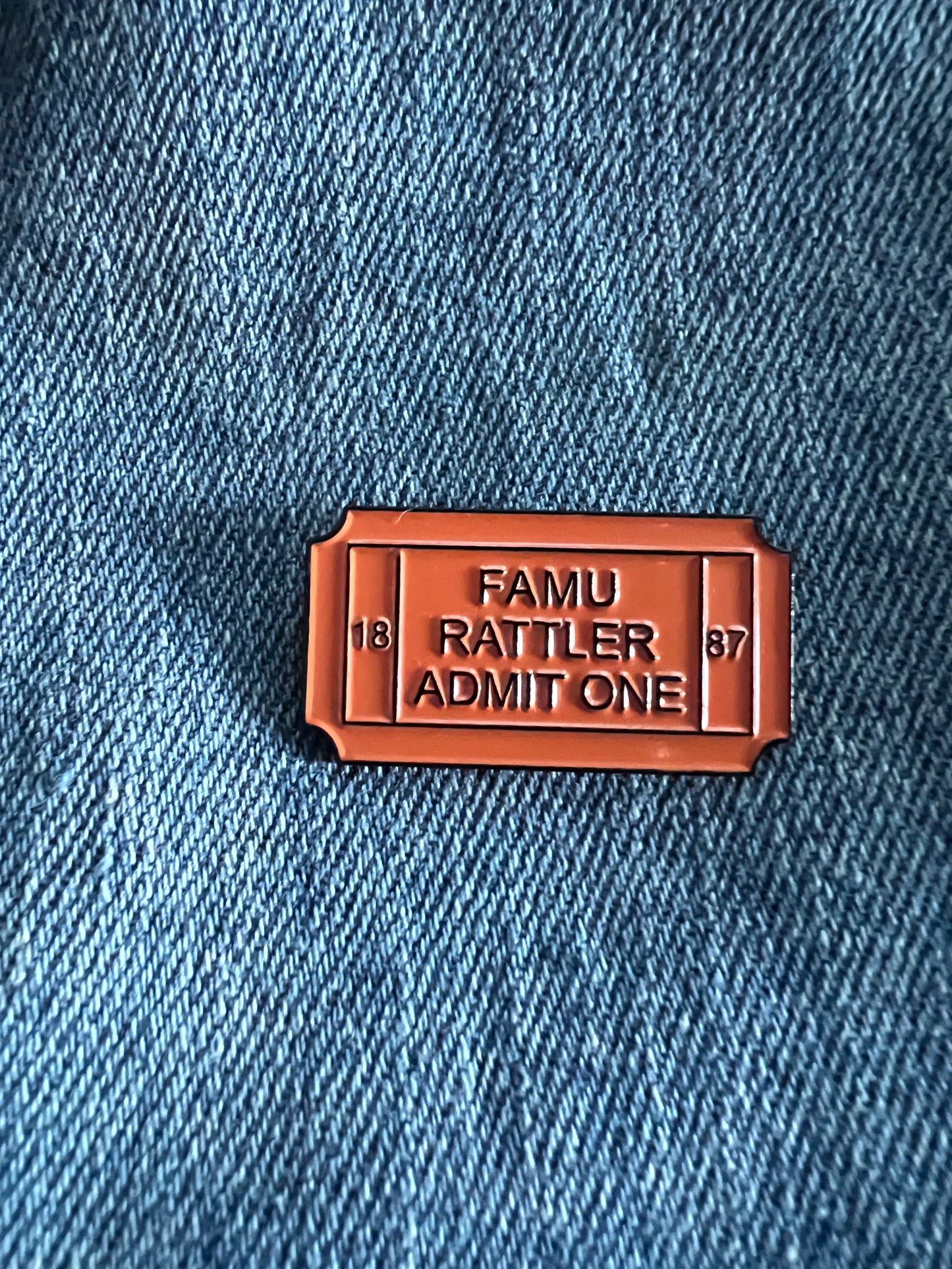 Admit One FAMU Rattler Enamel Pin