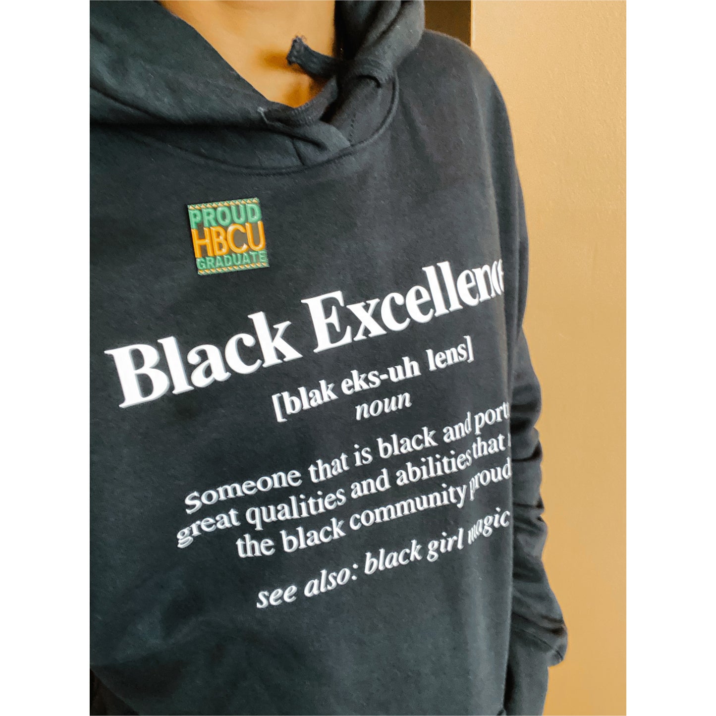 PROUD HBCU Graduate Enamel Pin - Orange & Green