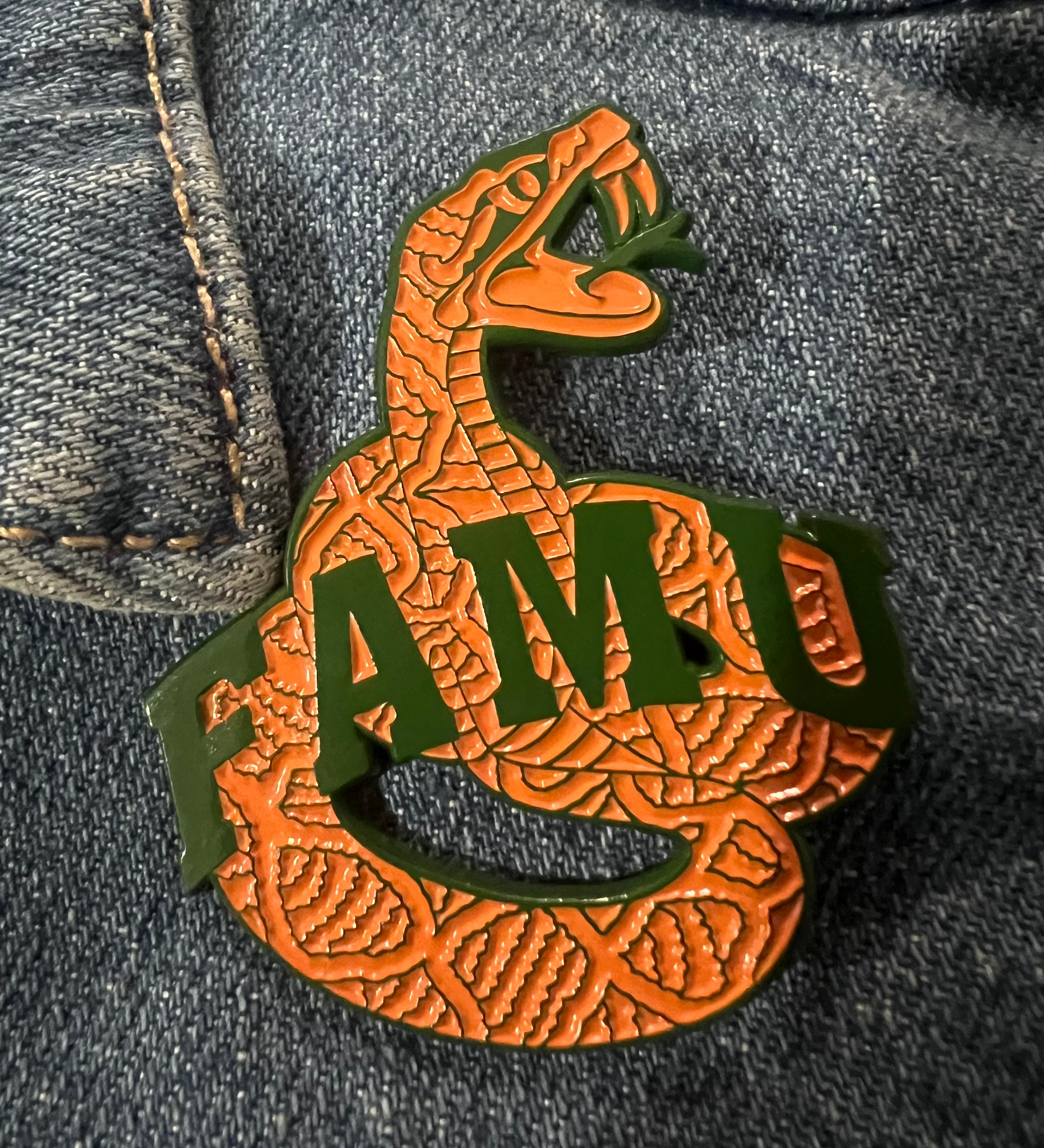 Pink Famu Rattler FAMU vintage rattler enamel pin – The New Age Mom