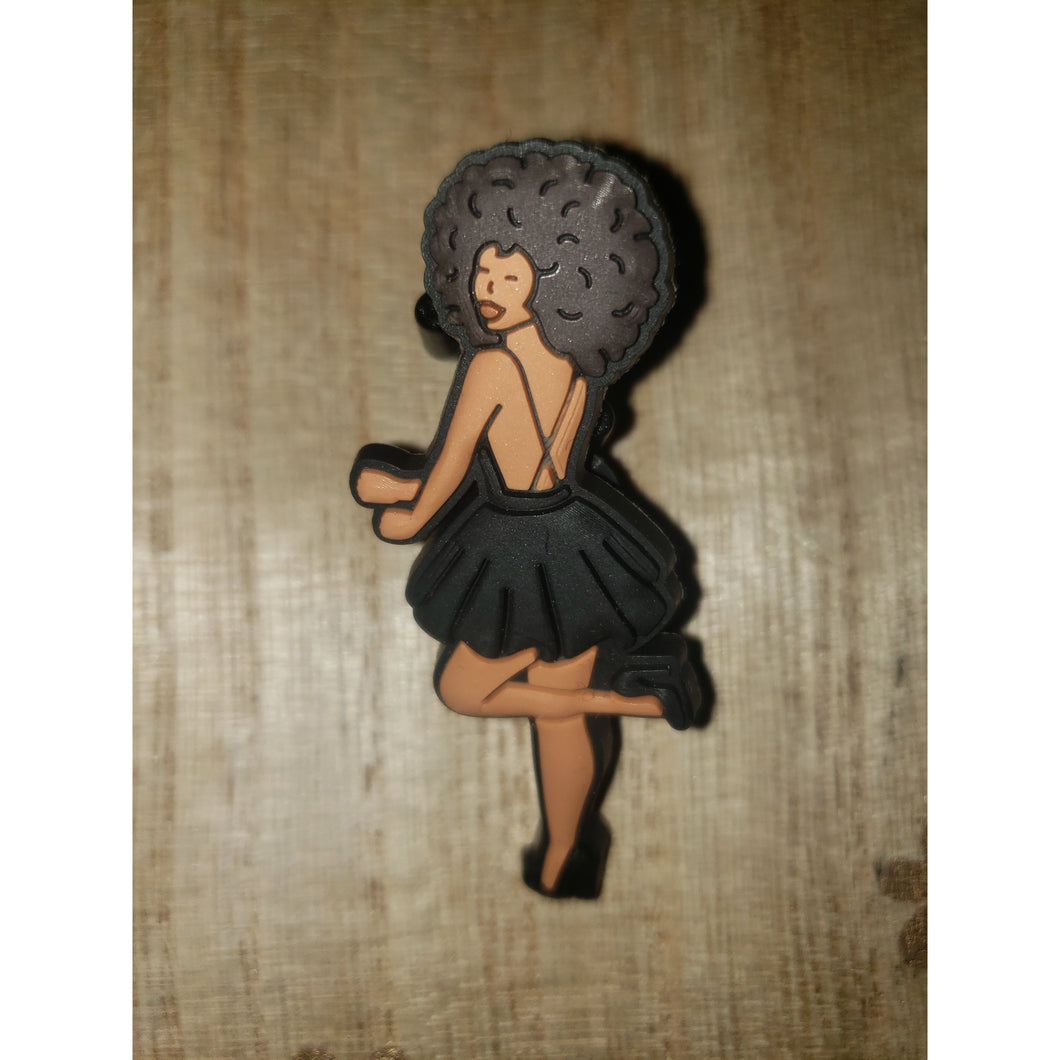 Afro Black Dress Croc Charm