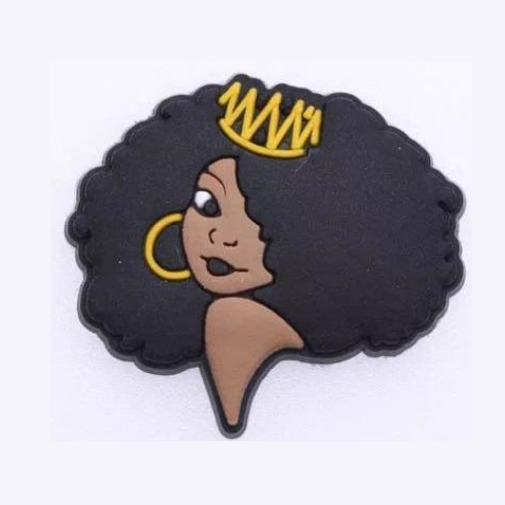 Afro Girl Croc Charm