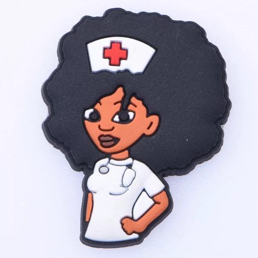 Black Nurse Croc Charm