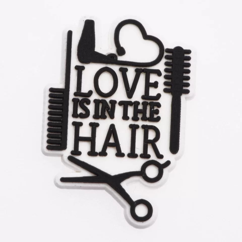 Love is in the hair croc charm