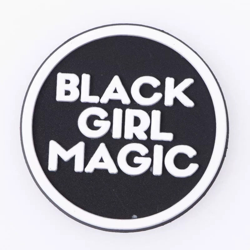 Black Girl Magic Croc Charm (Black)
