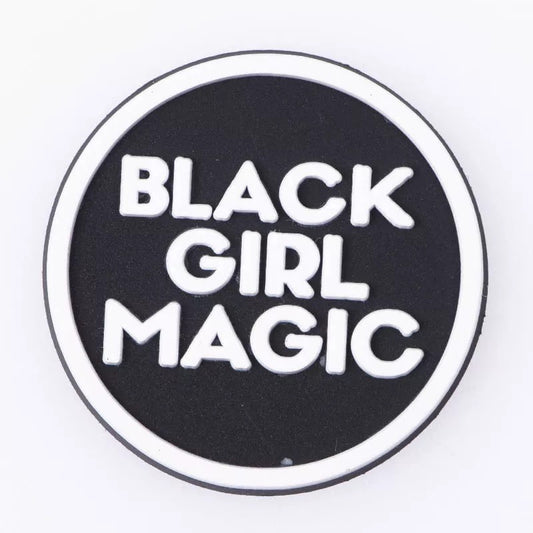 Black Girl Magic Croc Charm (Black)